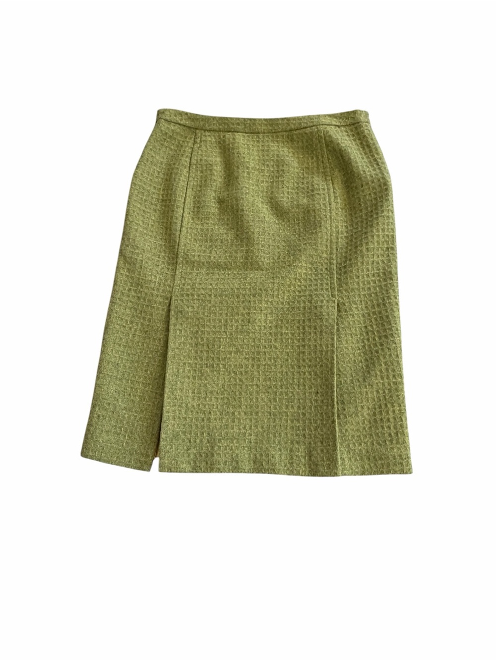 Vtg Milly of New York Olive Green A-Line Wool Blend Skirt Size 4 - Picture 2 of 7